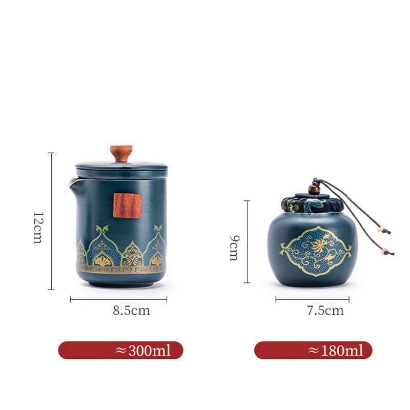 Portable Chinese Gongfu Ceramic Teapot Set with Bag
