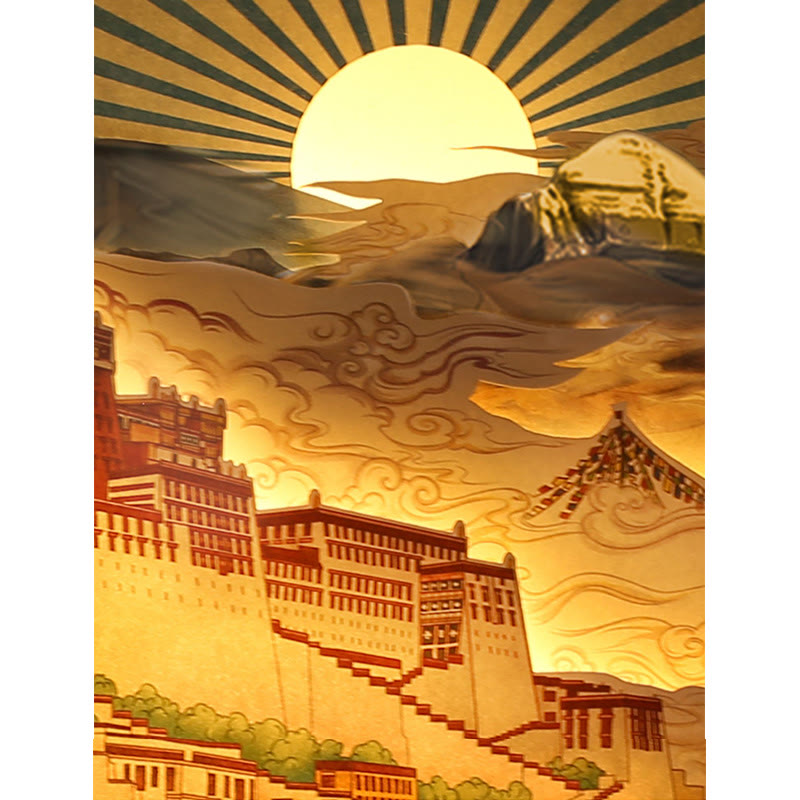 Potala Palace Paper LED Zen Decor Lamp