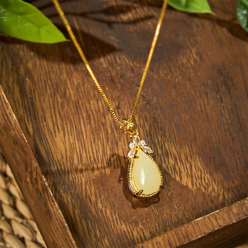 Protection Happiness Hetian White Jade Necklace Pendant