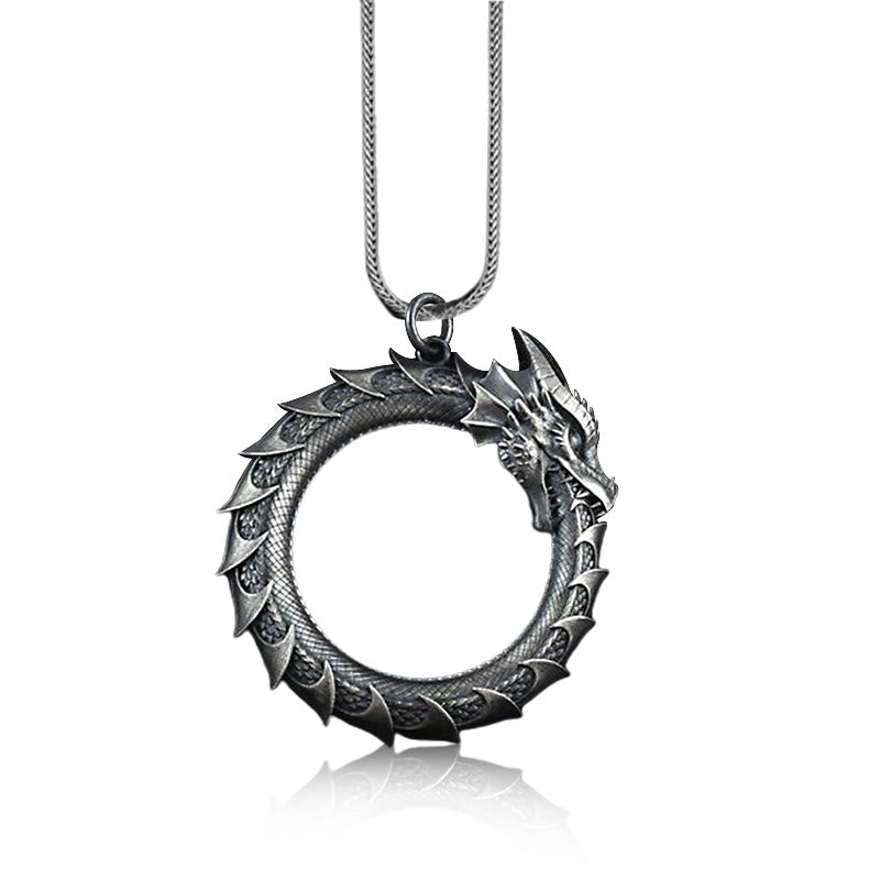 Pure Tin Dragon Protection Necklace | Strength & Luck Symbol