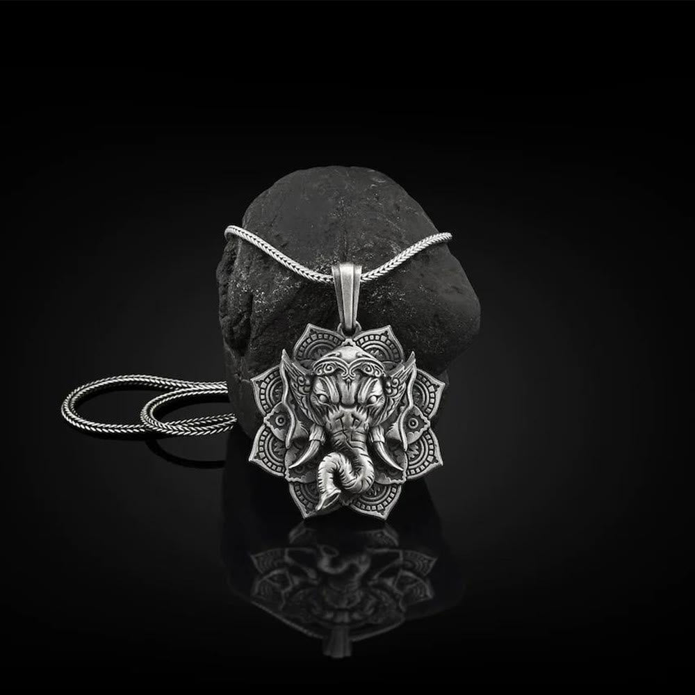 Pure Tin Ganesh Necklace | Elephant Protection Amulet Pendant