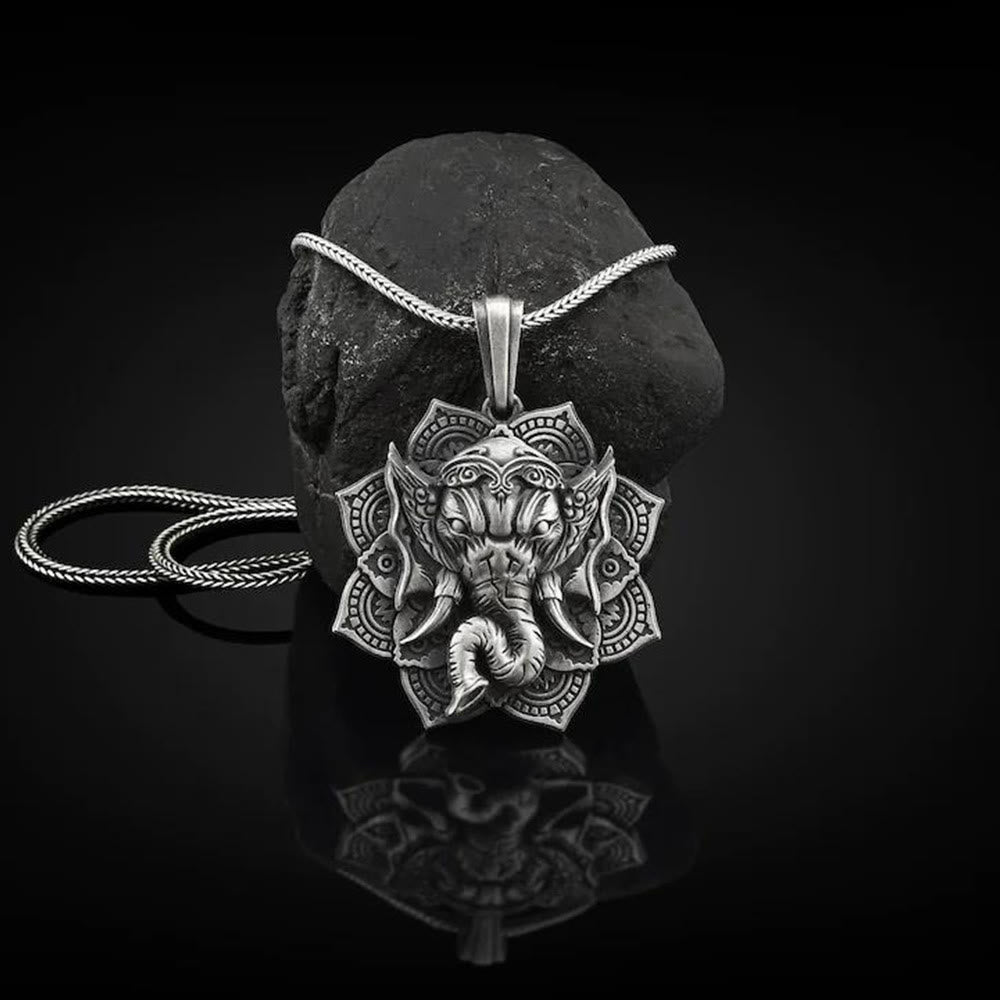 Pure Tin Ganesh Necklace | Elephant Protection Amulet Pendant