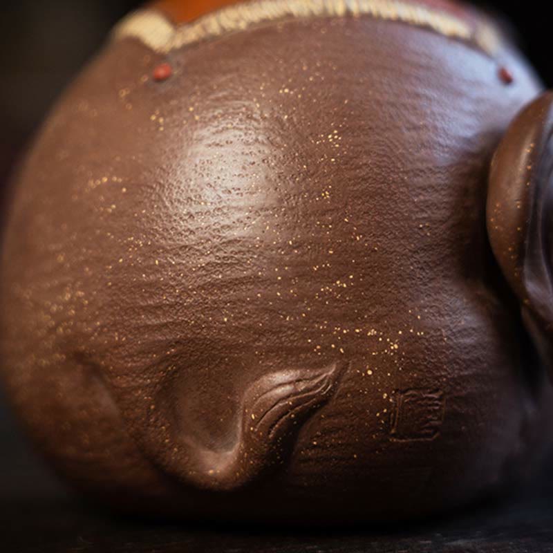 Purple Clay Ceramic Elephant Teapot 220ml Zen Decor