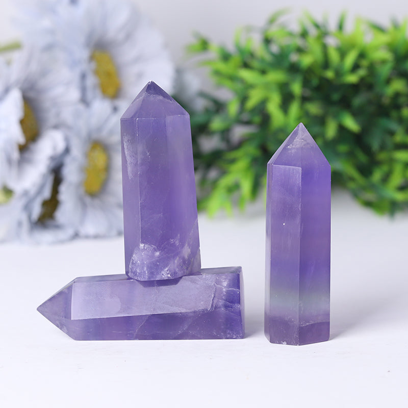 Purple Fluorite Crystal Tower 2.4-4.5 inch Natural Healing Point