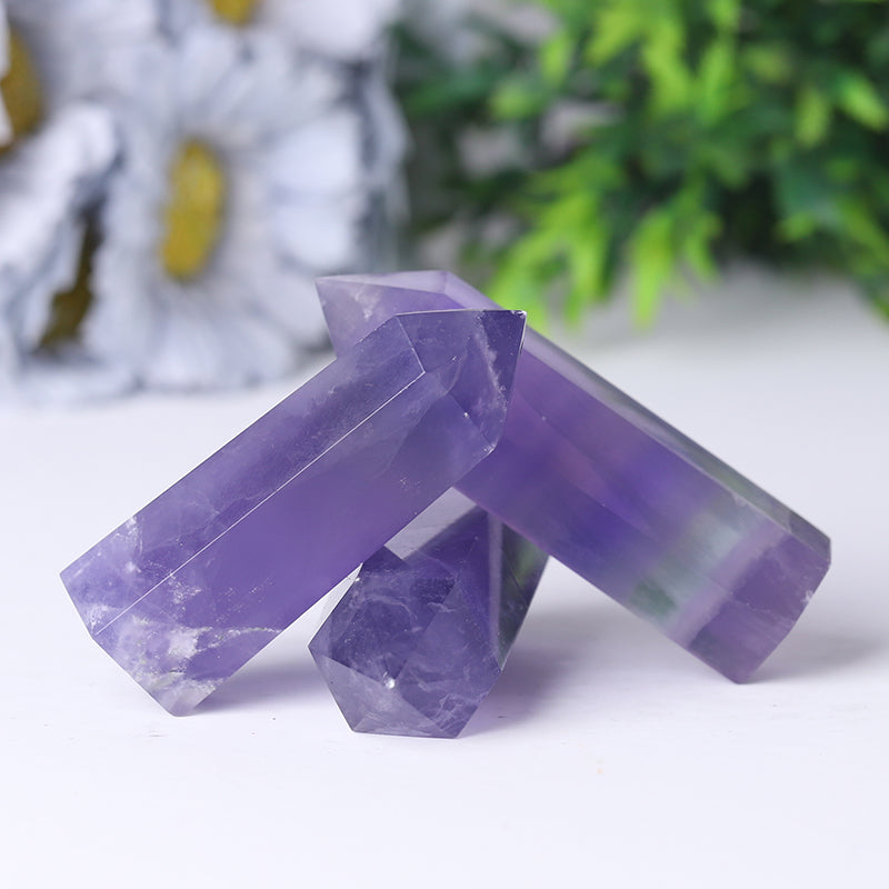 Purple Fluorite Crystal Tower 2.4-4.5 inch Natural Healing Point