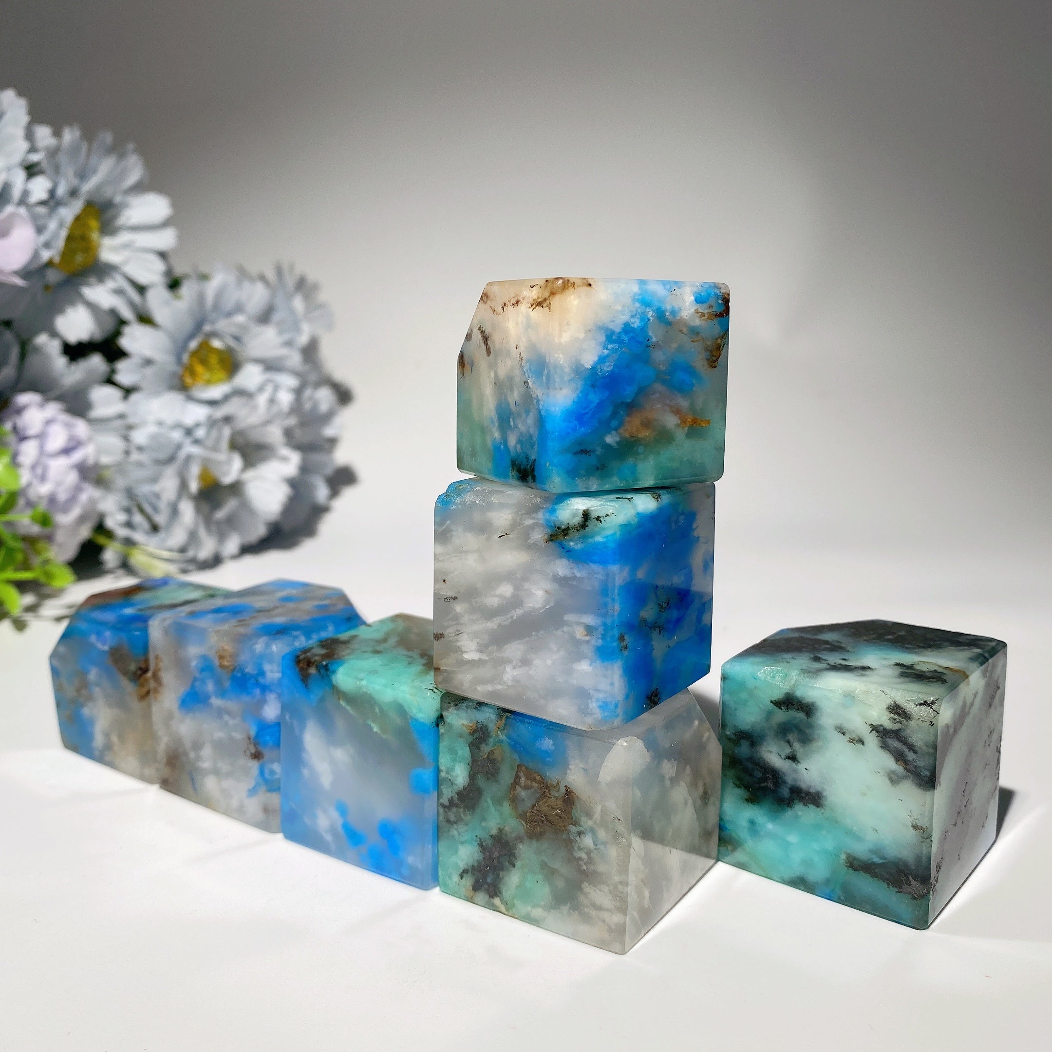 Quantum Quattro Shattuckite Quartz Cube 1.0-1.8 inch Healing Crystal