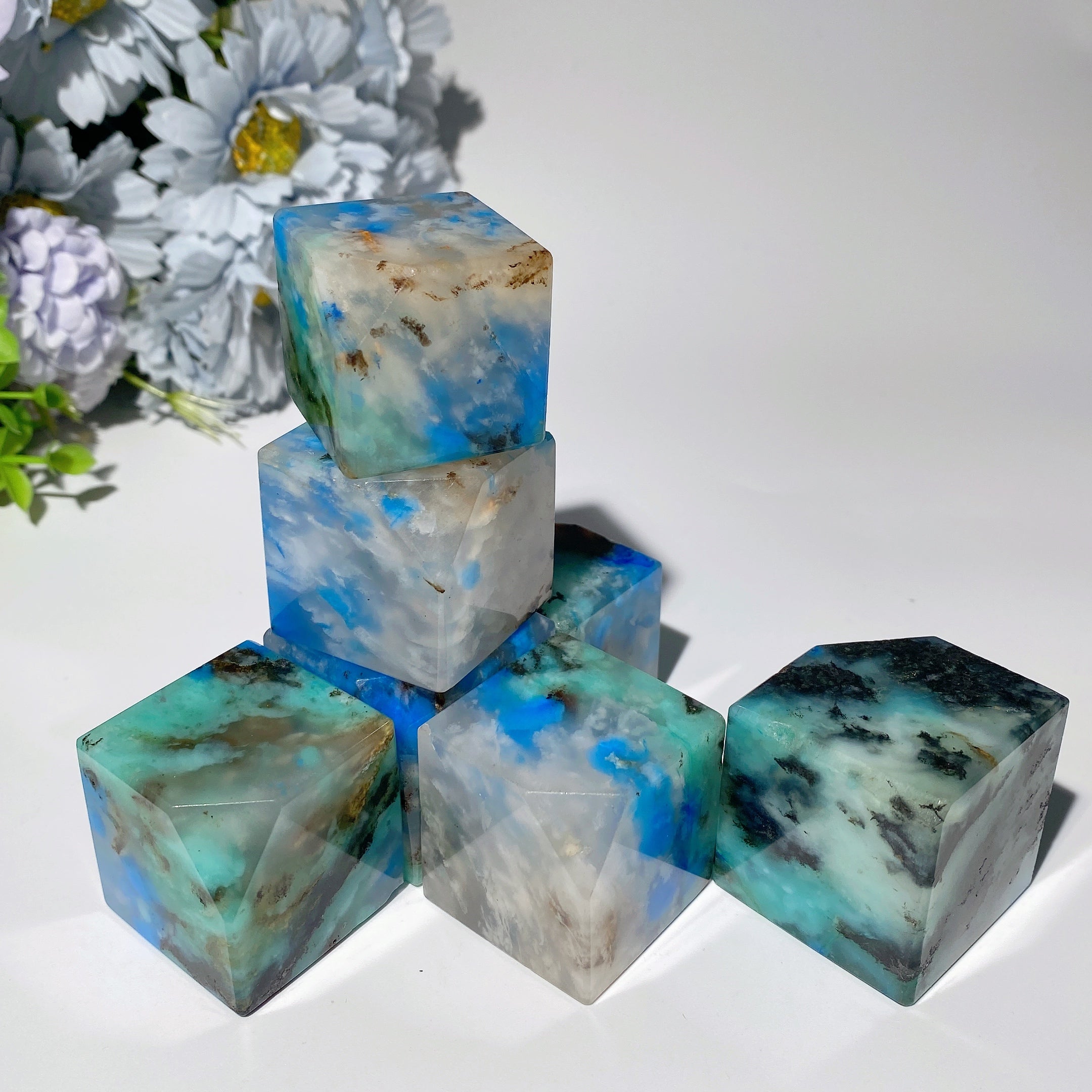 Quantum Quattro Shattuckite Quartz Cube 1.0-1.8 inch Healing Crystal