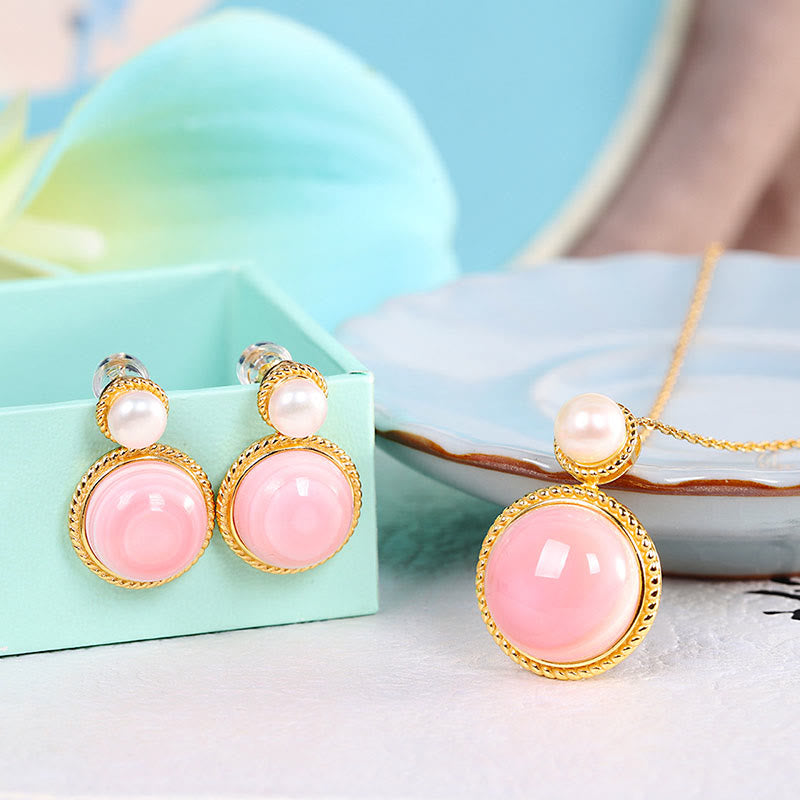 Queen Conch Pearl Spiritual Jewelry Set | 925 Sterling Silver