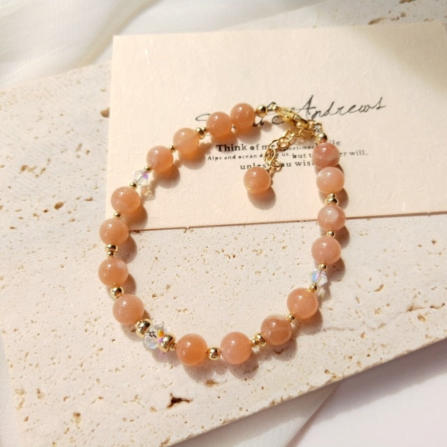 Radiant Sunstone Bracelet with 14K Gold Plating