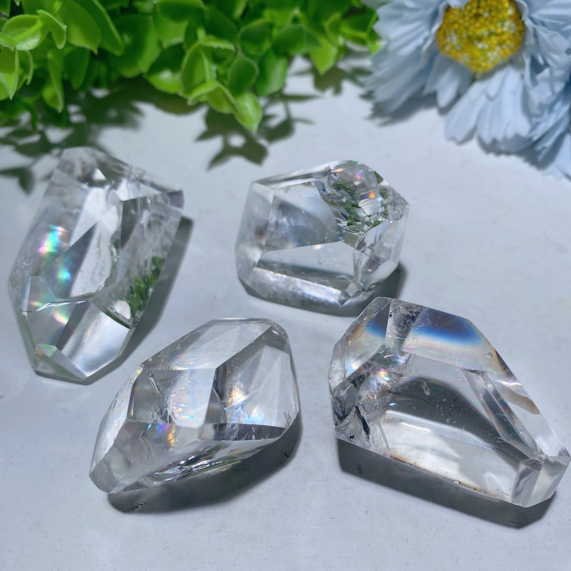 Rainbow Clear Quartz Chunks 1.5-2.0in Natural Raw Crystals