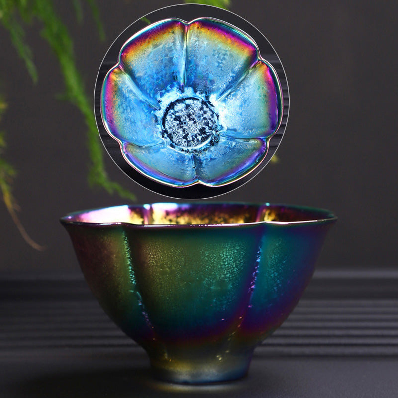 Rainbow Color Jianzhan Ceramic Zen Decor Teacup