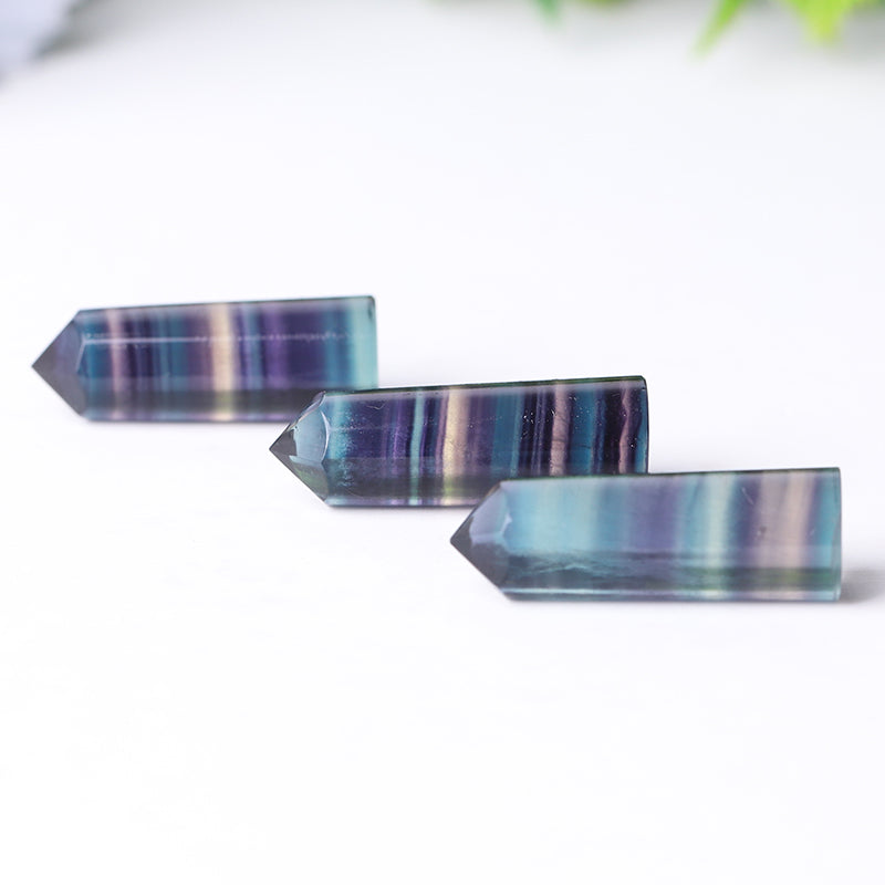 Rainbow Fluorite Crystal Points 1-1.5 inch Polished Healing Stone