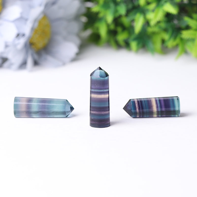Rainbow Fluorite Crystal Points 1-1.5 inch Polished Healing Stone
