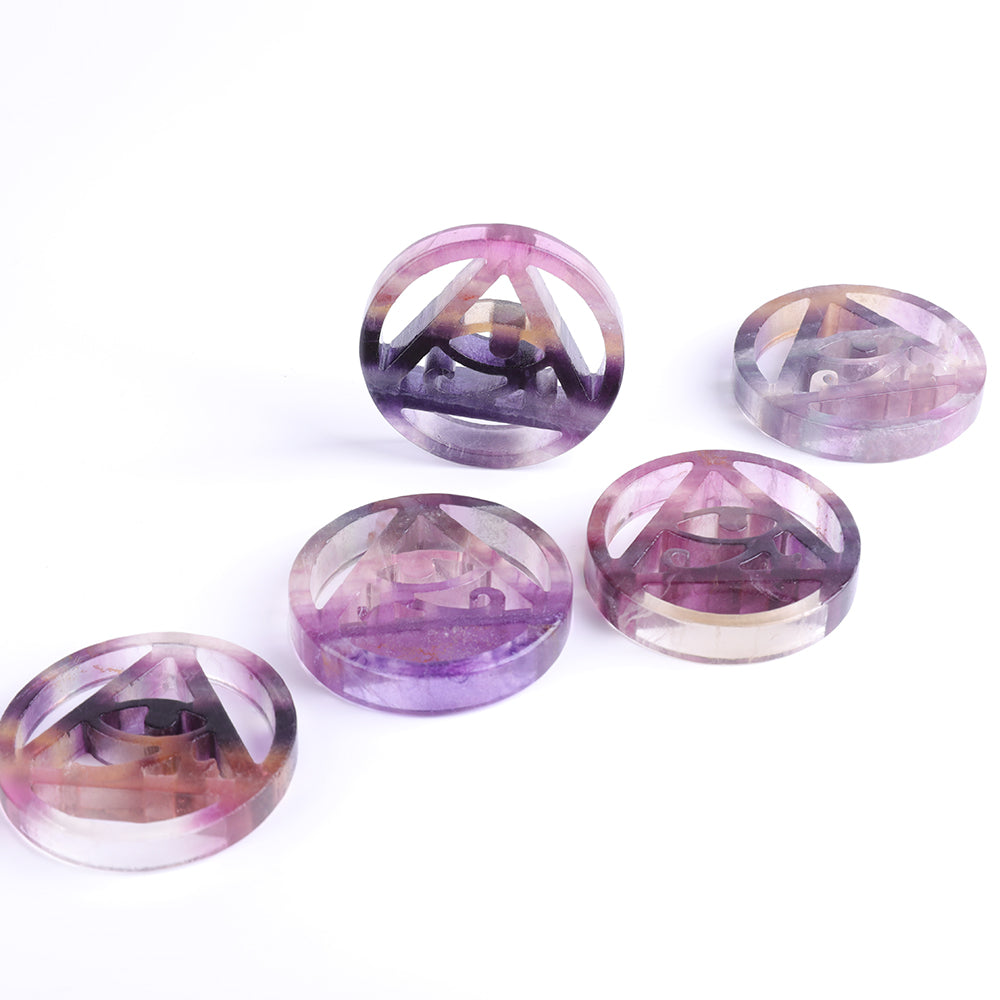 Rainbow Fluorite Horus Eye Carving 2.3 inch Crystal Figurine