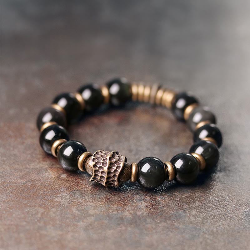 Rainbow Obsidian 10mm Healing Bracelet for Love & Balance