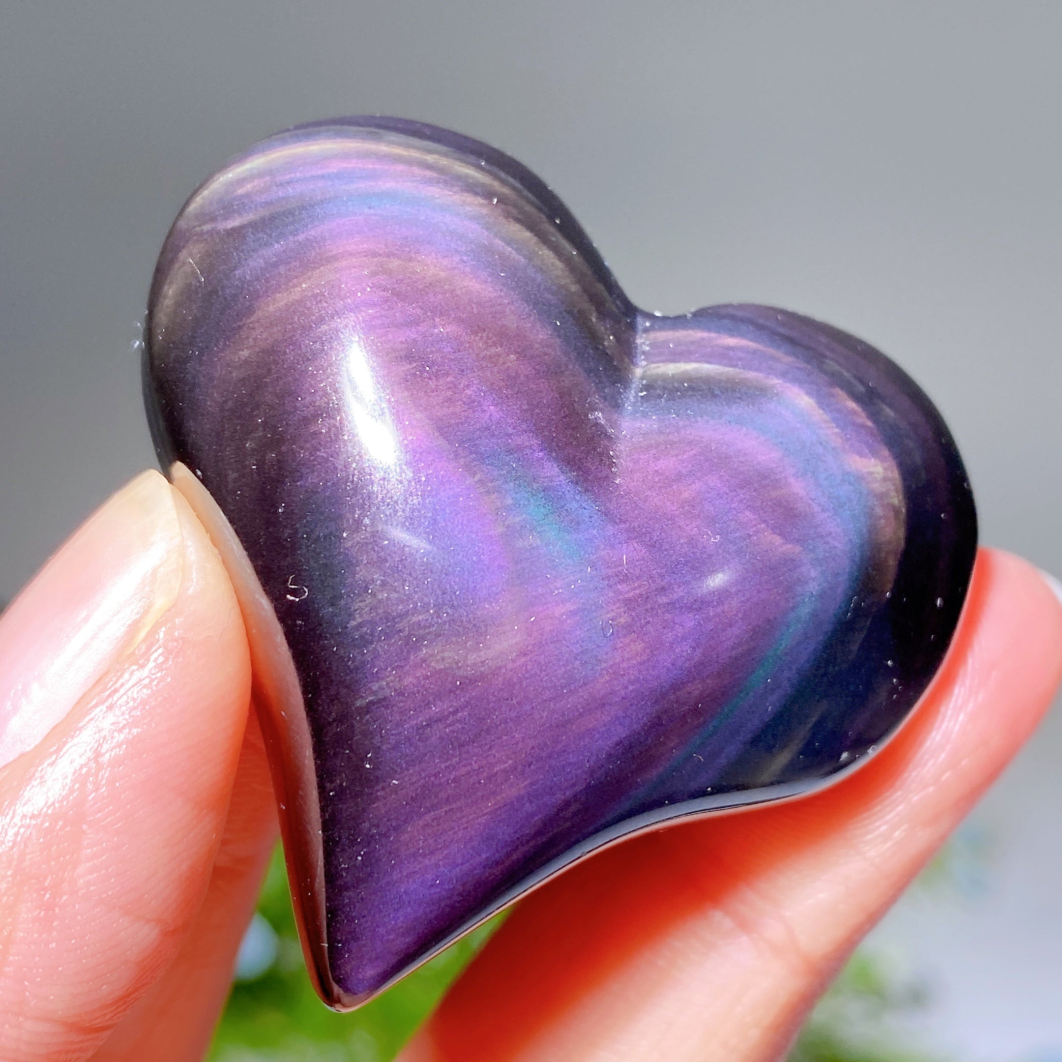 Rainbow Obsidian Heart Carving 1.8-2.7 Inch Crystal