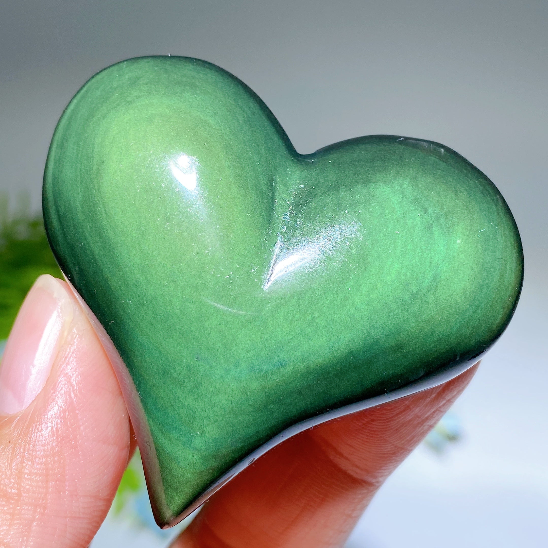 Rainbow Obsidian Heart Carving 1.8-2.7 Inch Crystal