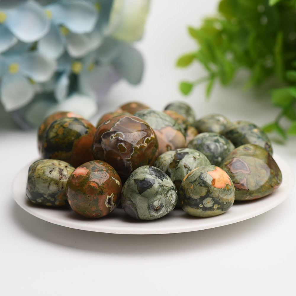 Rainforest Jasper Tumbled Stones 100g Polished Healing Crystals