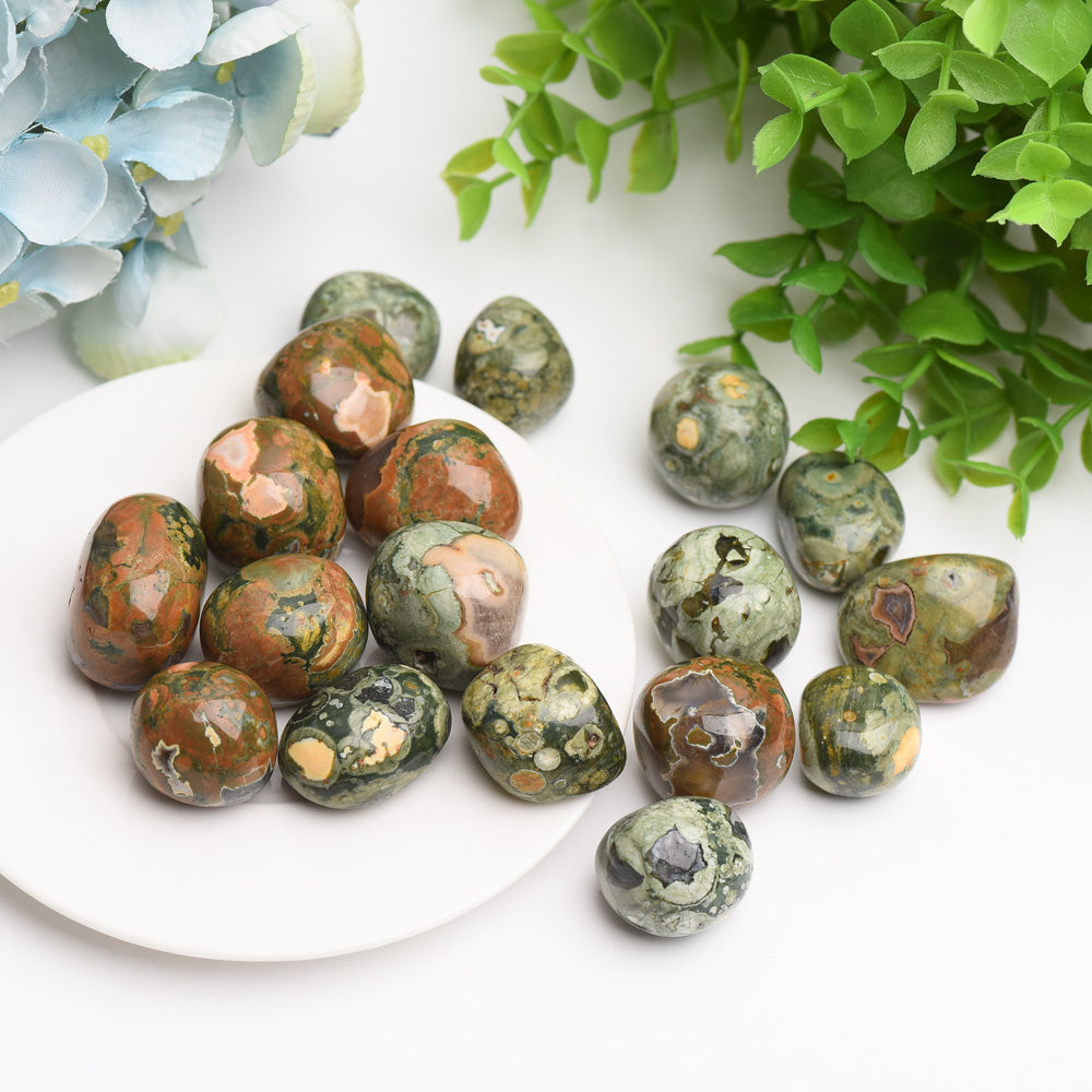Rainforest Jasper Tumbled Stones 100g Polished Healing Crystals