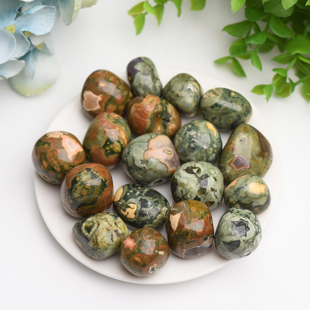 Rainforest Jasper Tumbled Stones 100g Polished Healing Crystals
