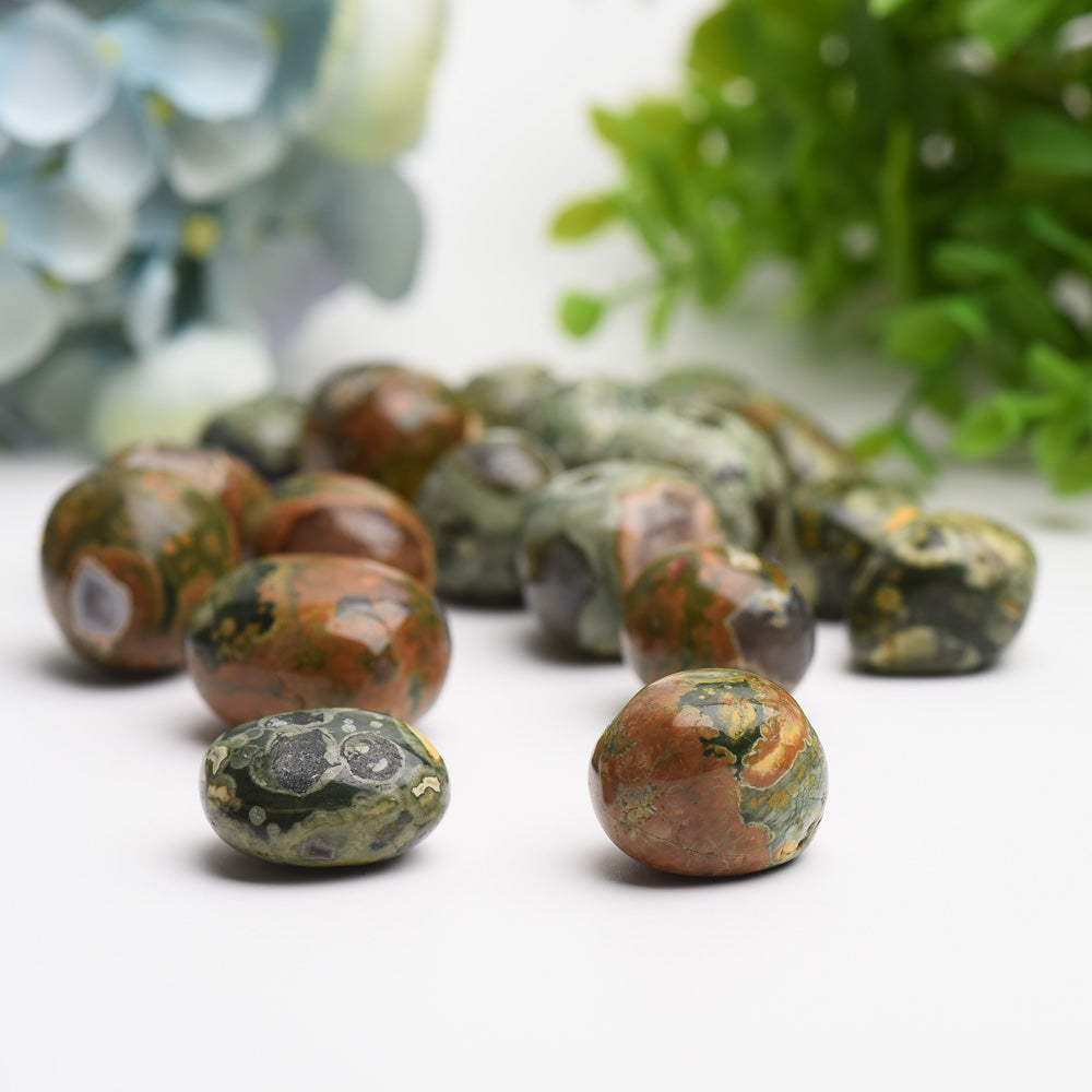 Rainforest Jasper Tumbled Stones 100g Polished Healing Crystals
