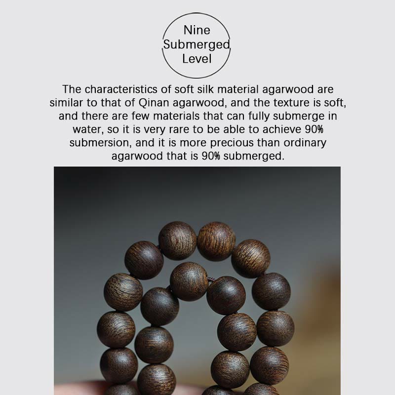 Rare Brunei Agarwood Bracelet with Pure Gold Beads