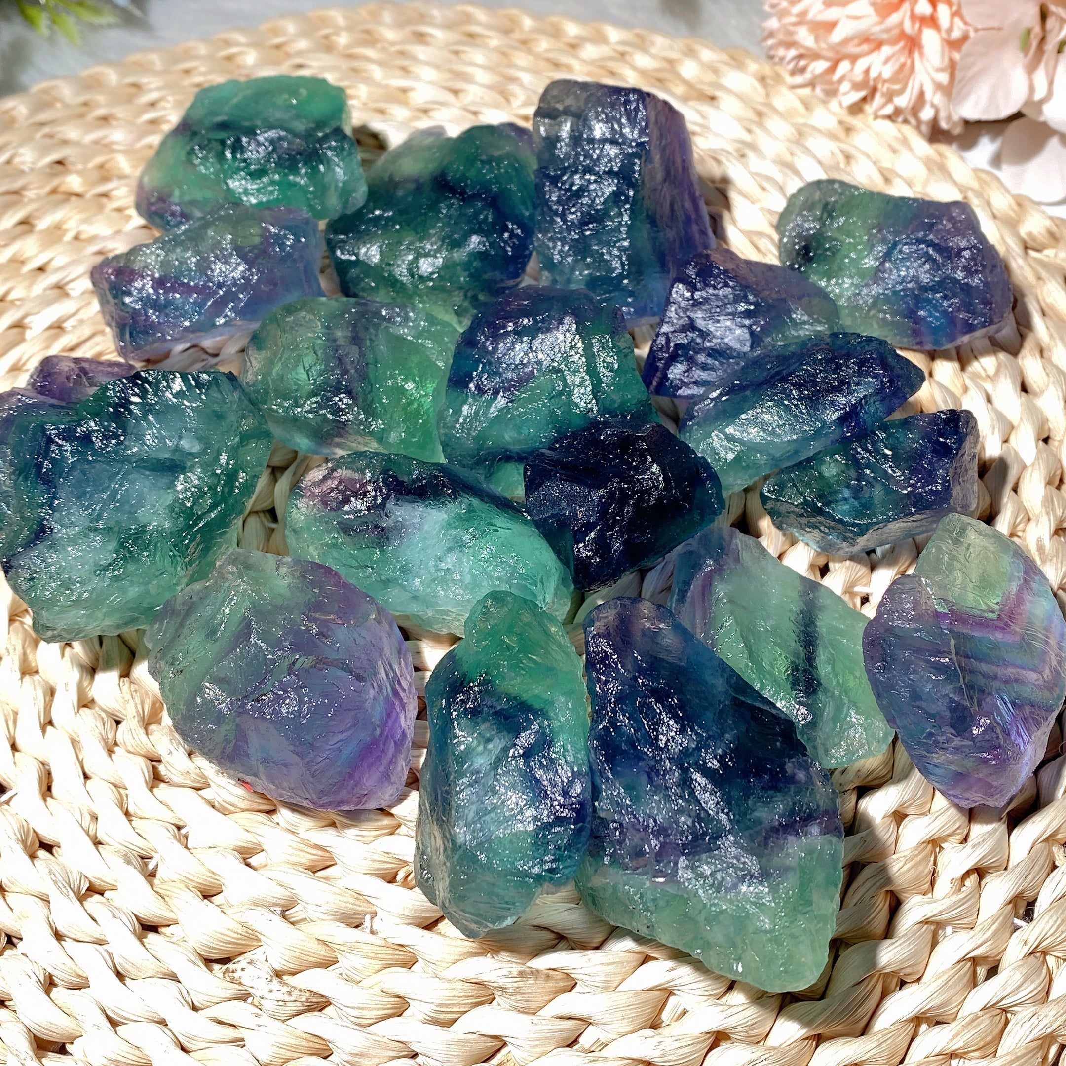 Raw Blue Green Fluorite Chunks 25-50mm Crystal Healing Stones