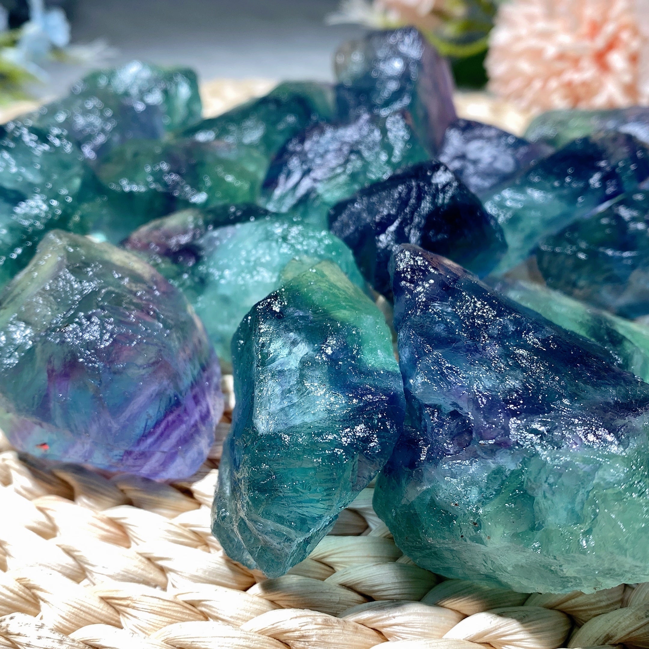 Raw Blue Green Fluorite Chunks 25-50mm Crystal Healing Stones
