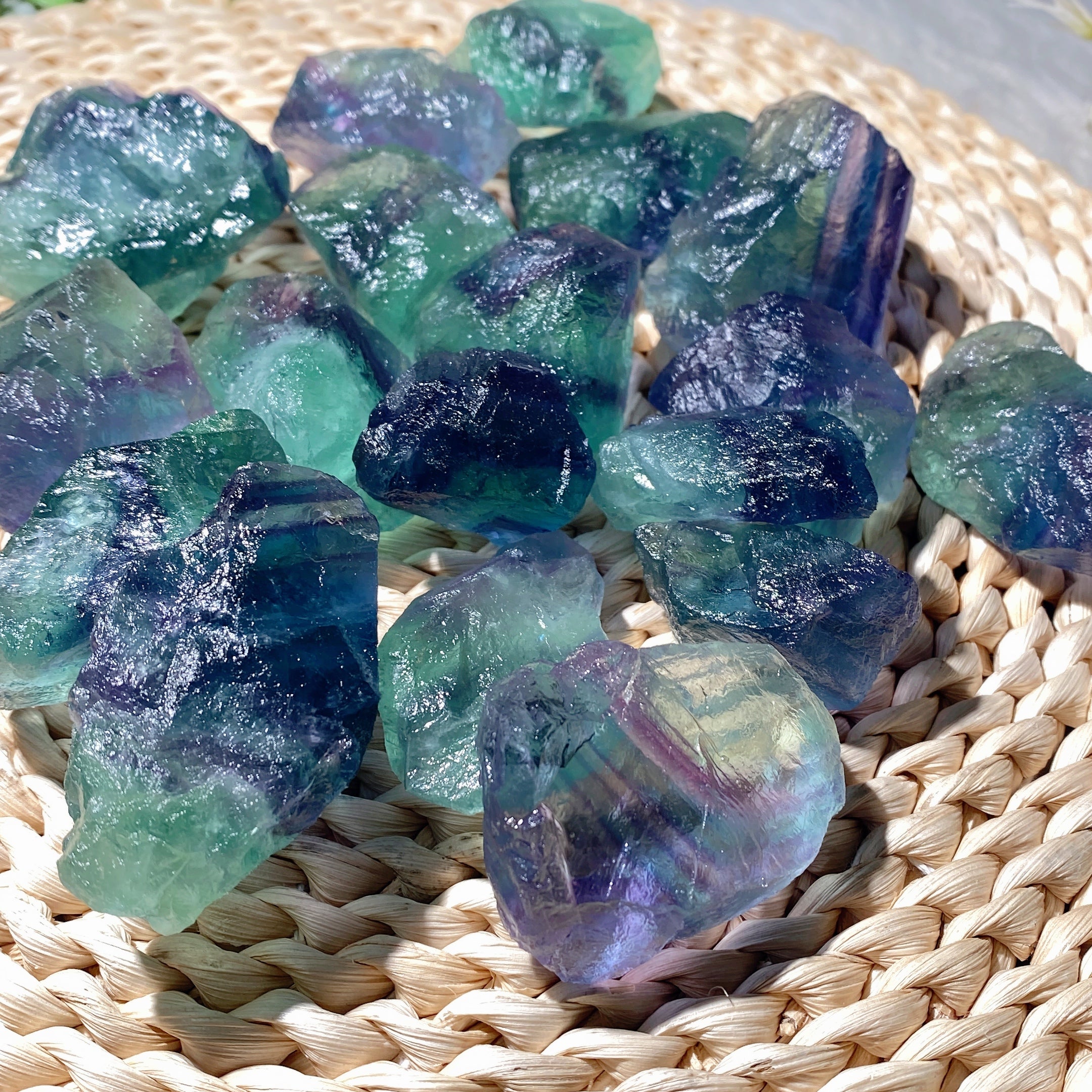 Raw Blue Green Fluorite Chunks 25-50mm Crystal Healing Stones