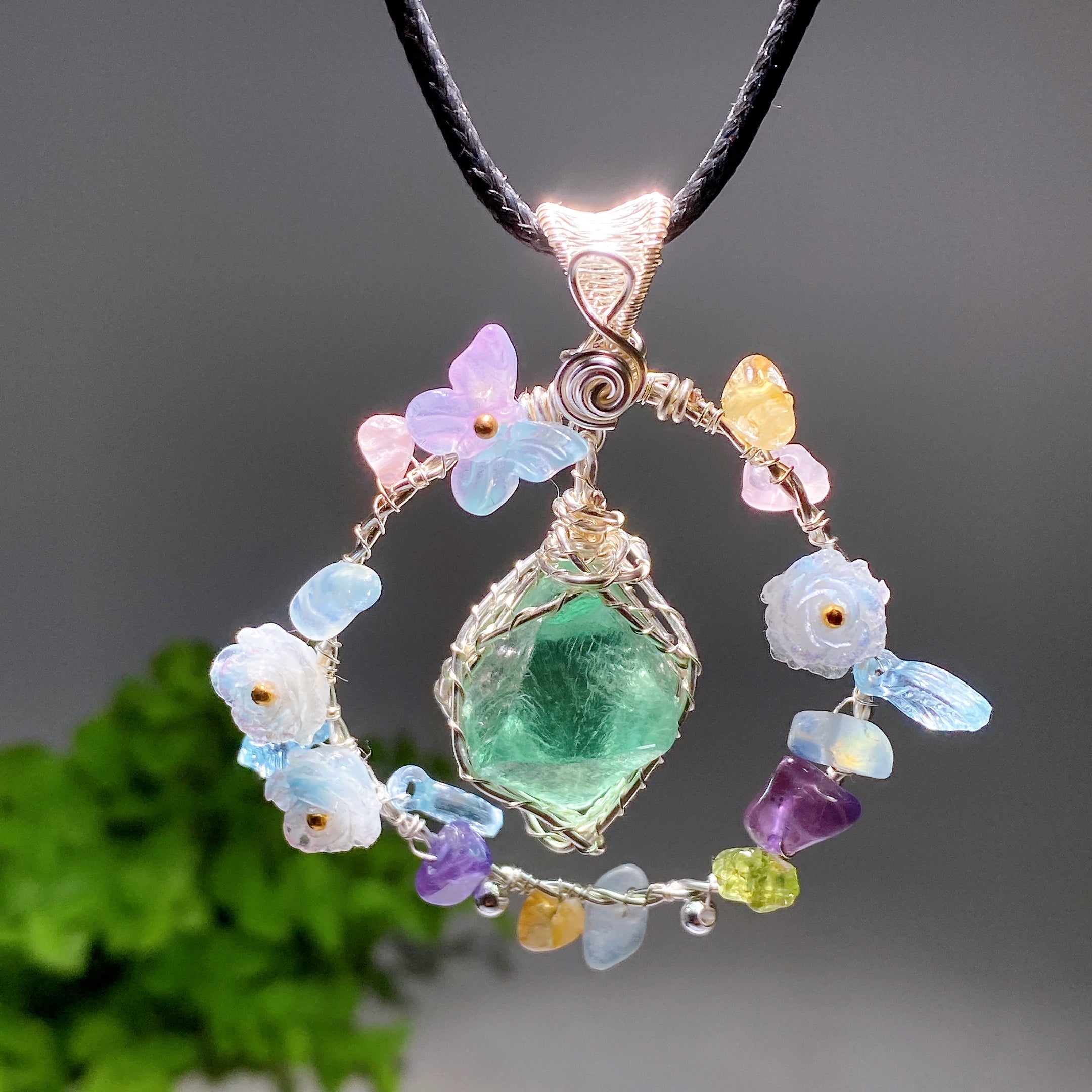 Raw Crystal Pendant 1.2-2.0 Inch Healing Necklace