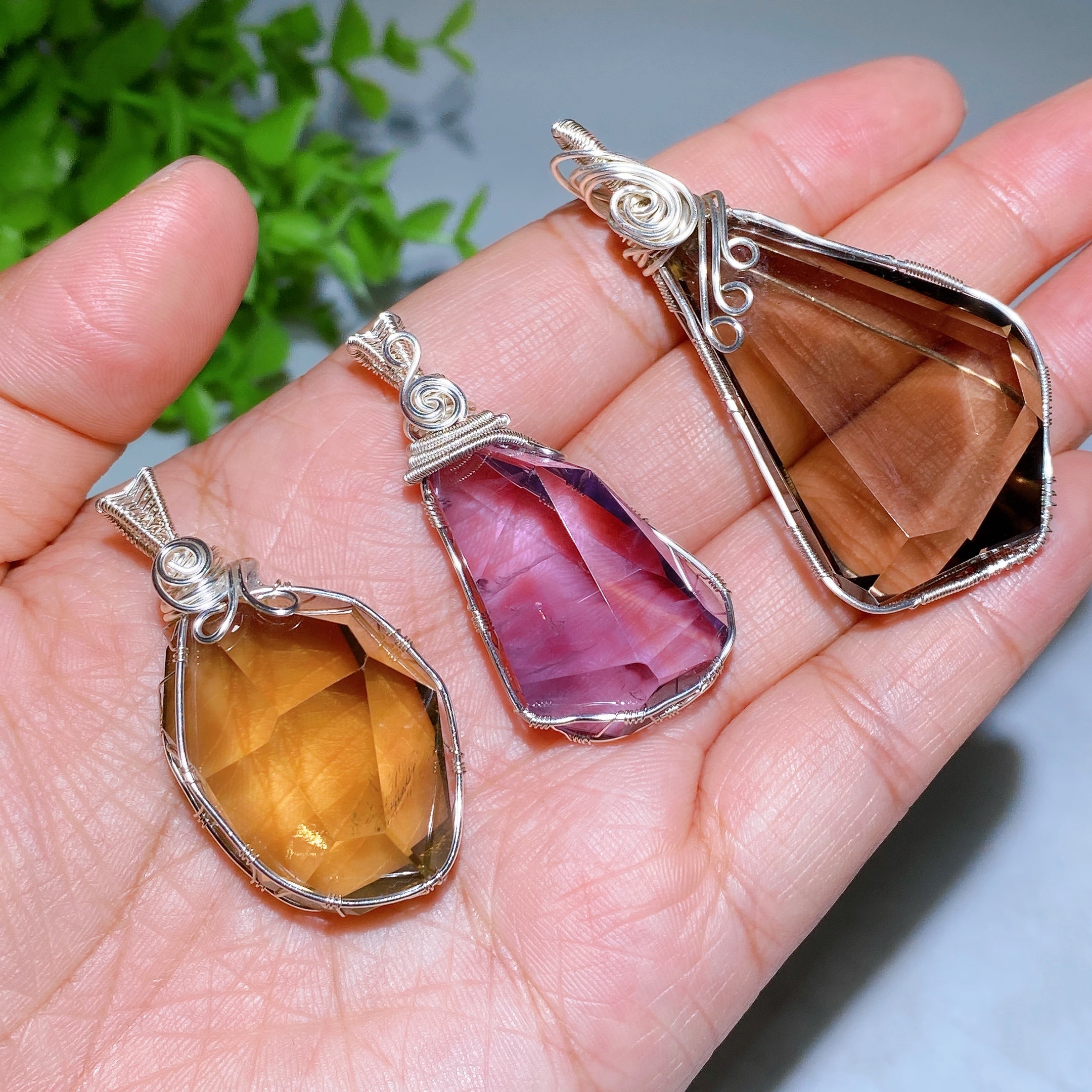 Raw Crystal Pendant 1.2-2.0 Inch Healing Necklace