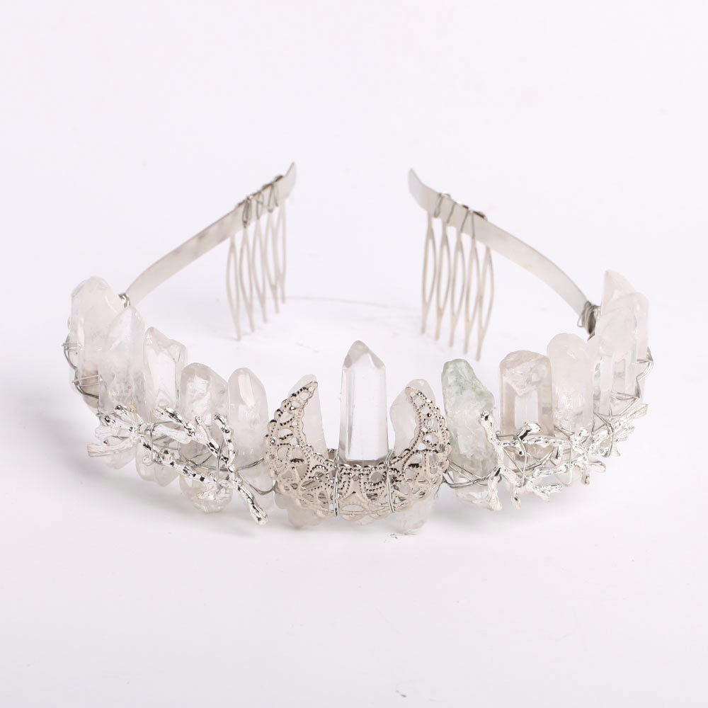 Raw Quartz Crystal Crown 10cm for Meditation | Healing Sounds