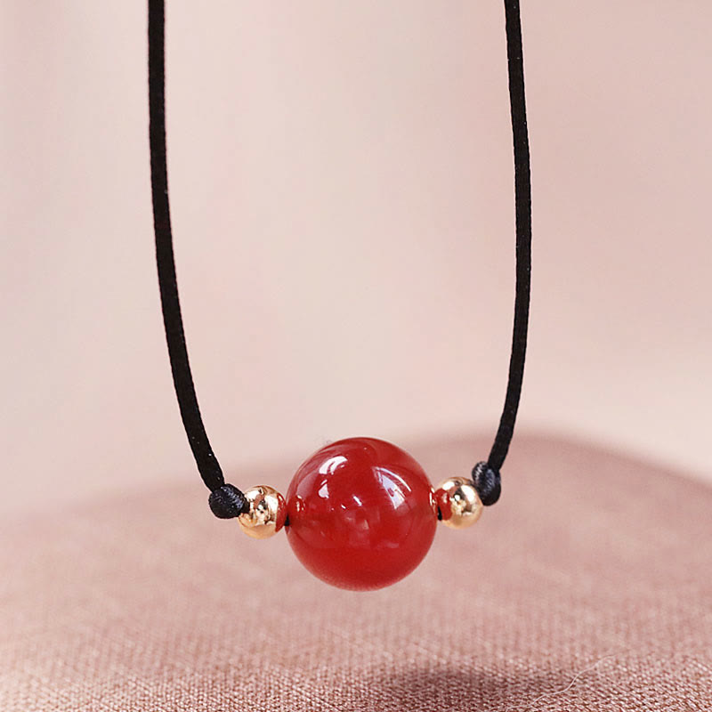 Red Agate Chalcedony Bracelet Necklace for Confidence & Harmony