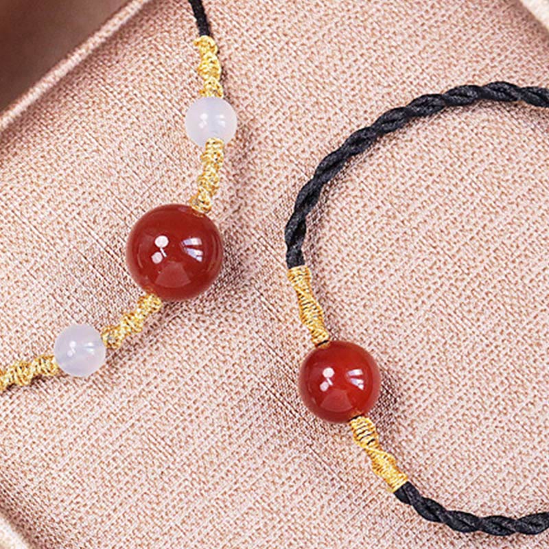 Red Agate Chalcedony Bracelet Necklace for Confidence & Harmony