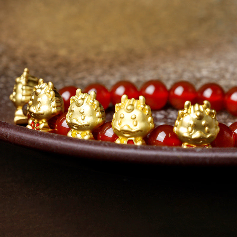 Red Agate Dragon Protection Bracelet for Protection