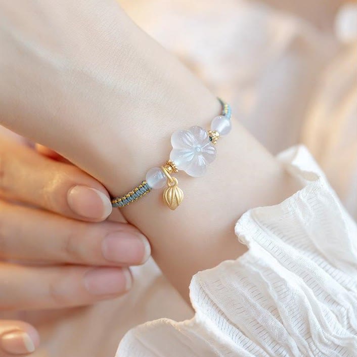 Red Agate Jade Lotus Confidence Bracelet