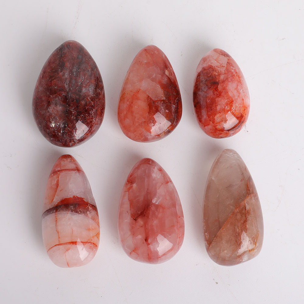Red Fire Quartz Tumbled Stones 1.7-2.2 Inch Polished