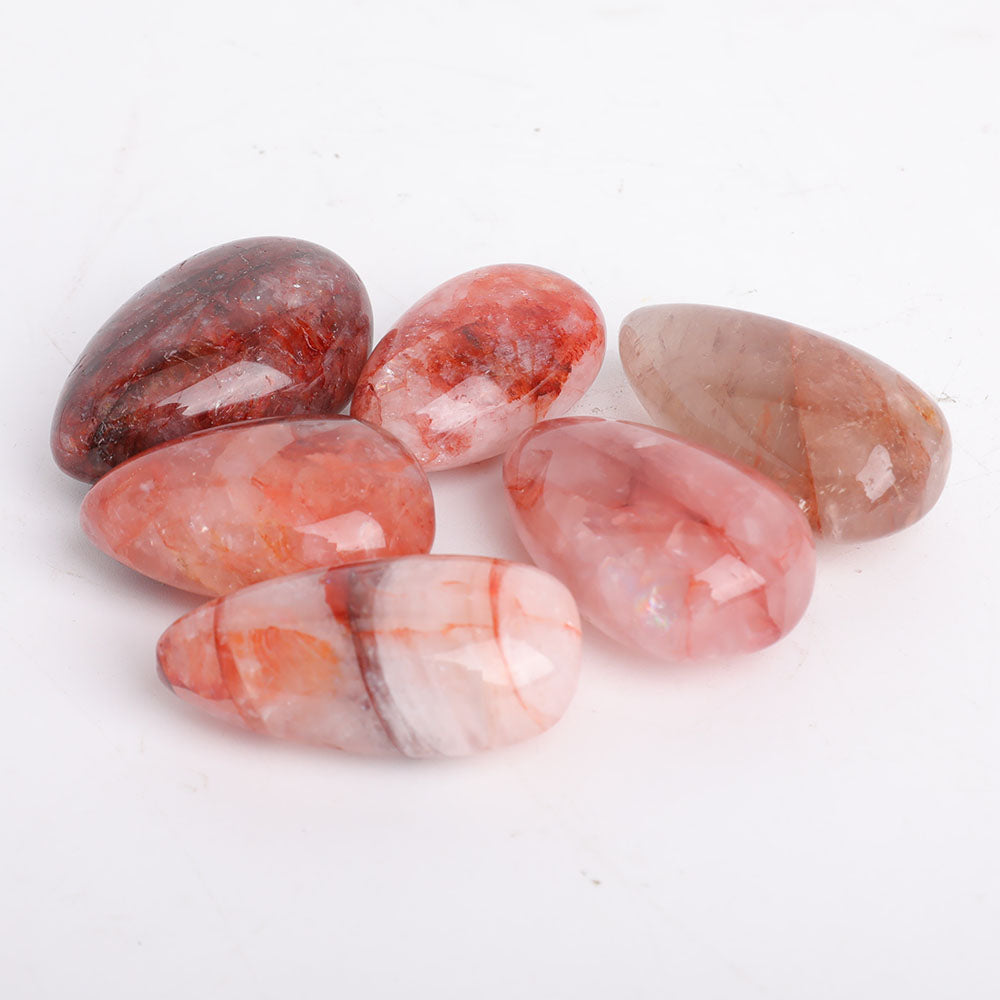 Red Fire Quartz Tumbled Stones 1.7-2.2 Inch Polished