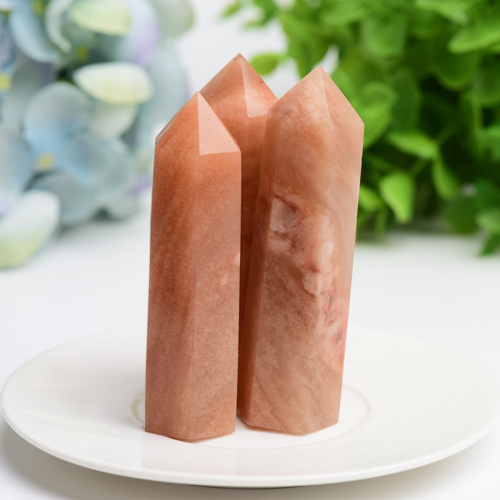 Red Flower Agate Crystal Point 2.5-4 Inch Healing Stone