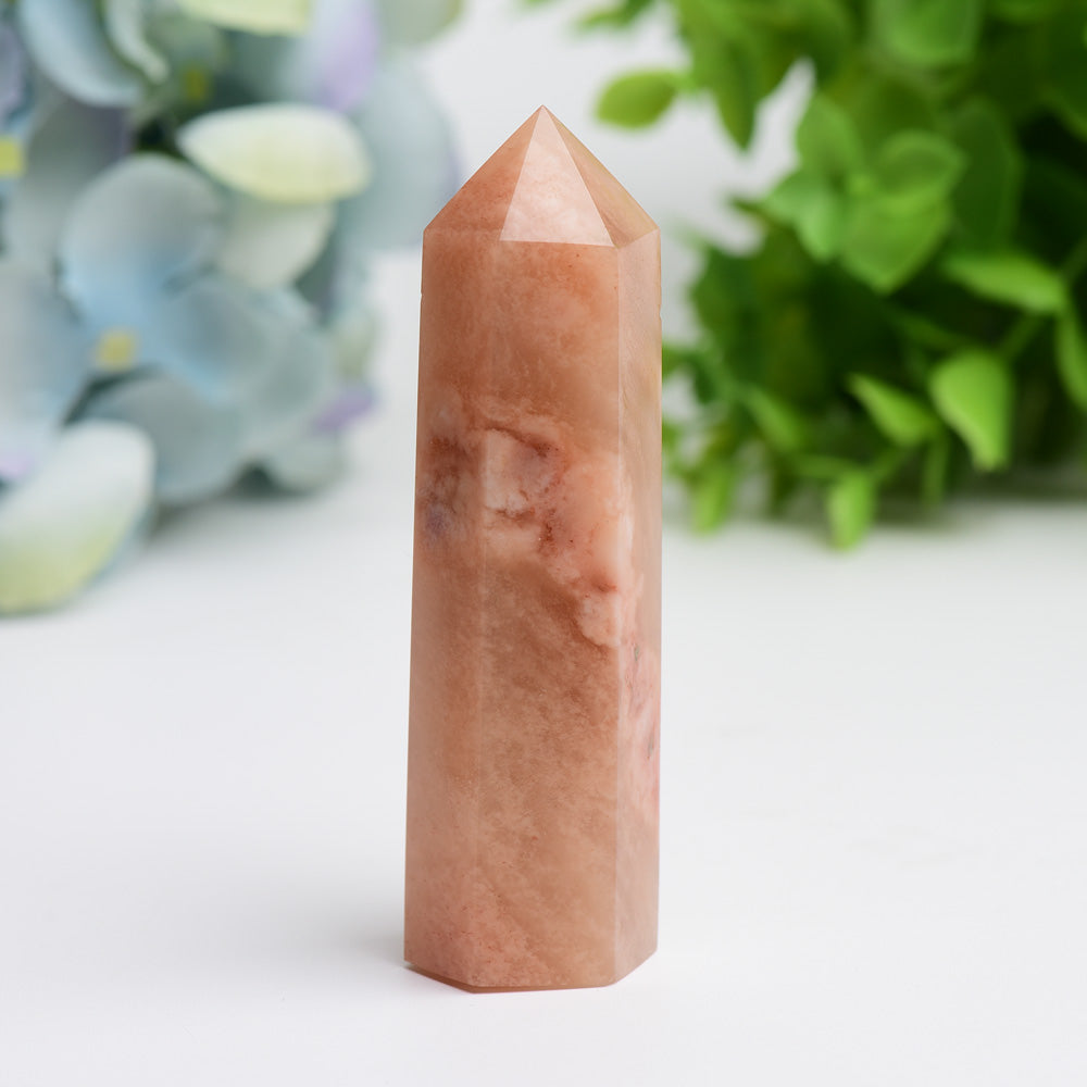 Red Flower Agate Crystal Point 2.5-4 Inch Healing Stone