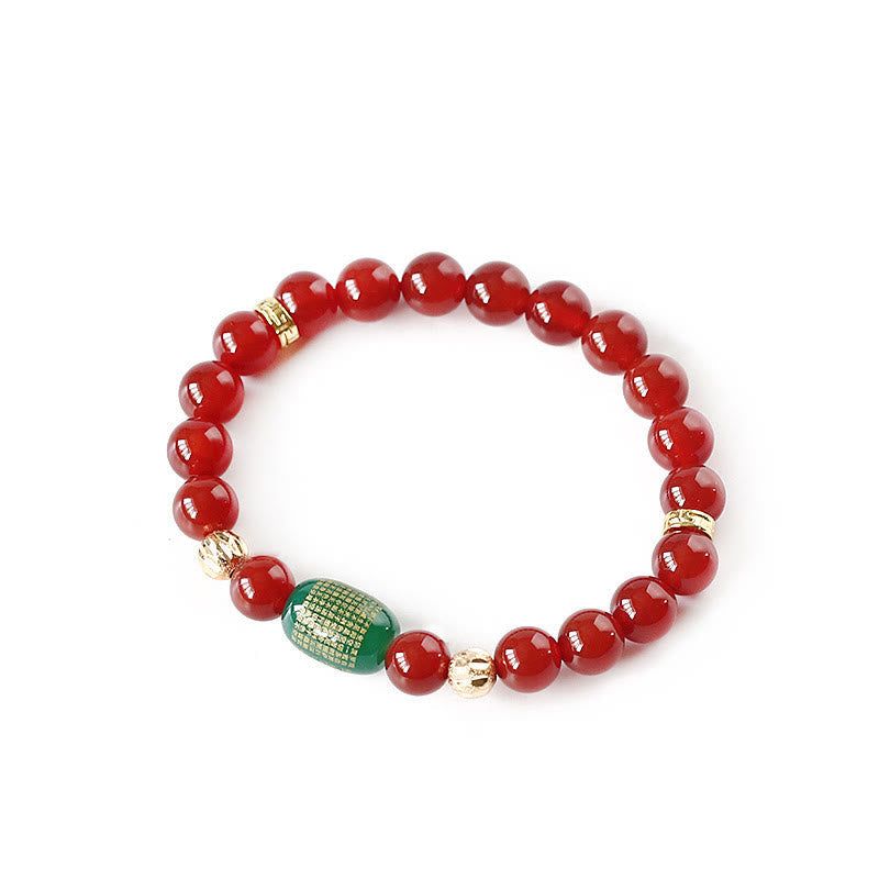 Red Green Agate Bracelet for Calm and Spiritual Balance