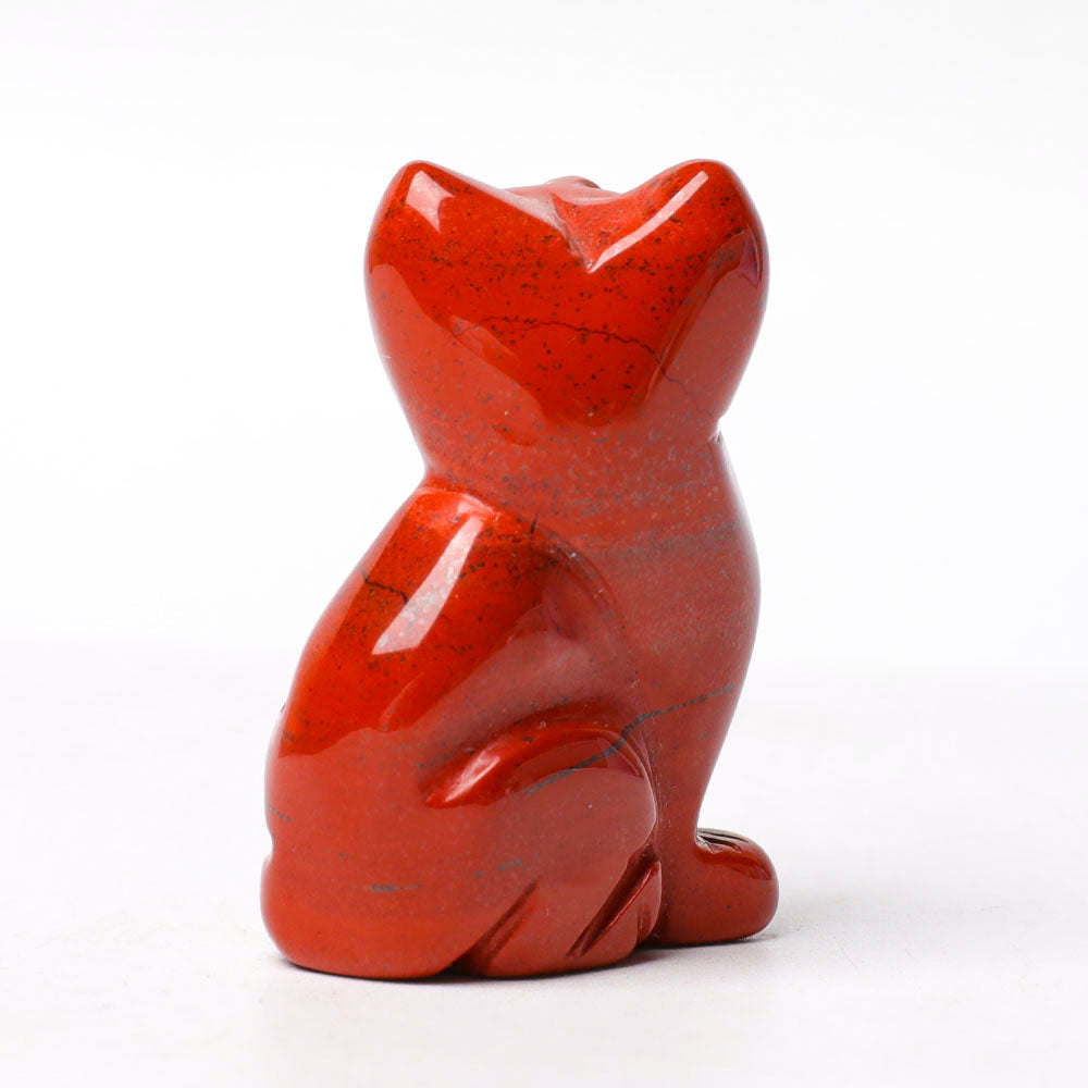 Red Jasper Cat Figurine 1.5in Spiritual Wisdom Statue