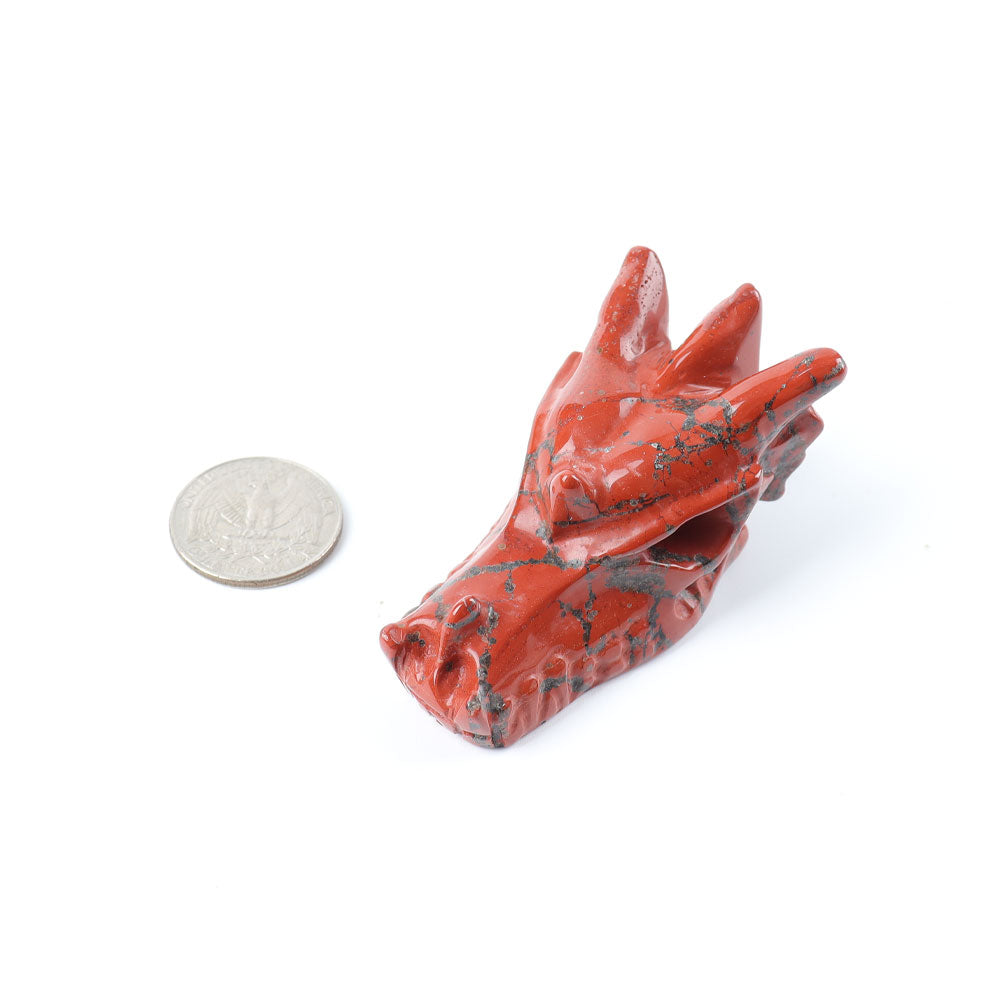 Red Jasper Dragon Head Carving 2.5 Inch Crystal Figurine