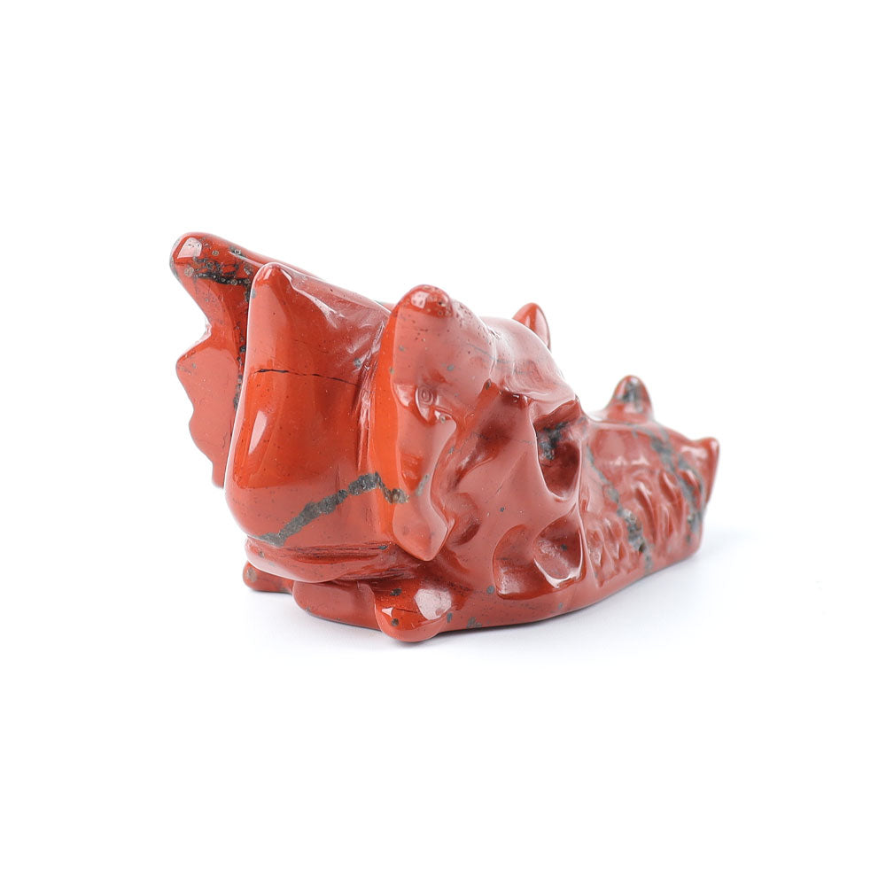 Red Jasper Dragon Head Carving 2.5 Inch Crystal Figurine