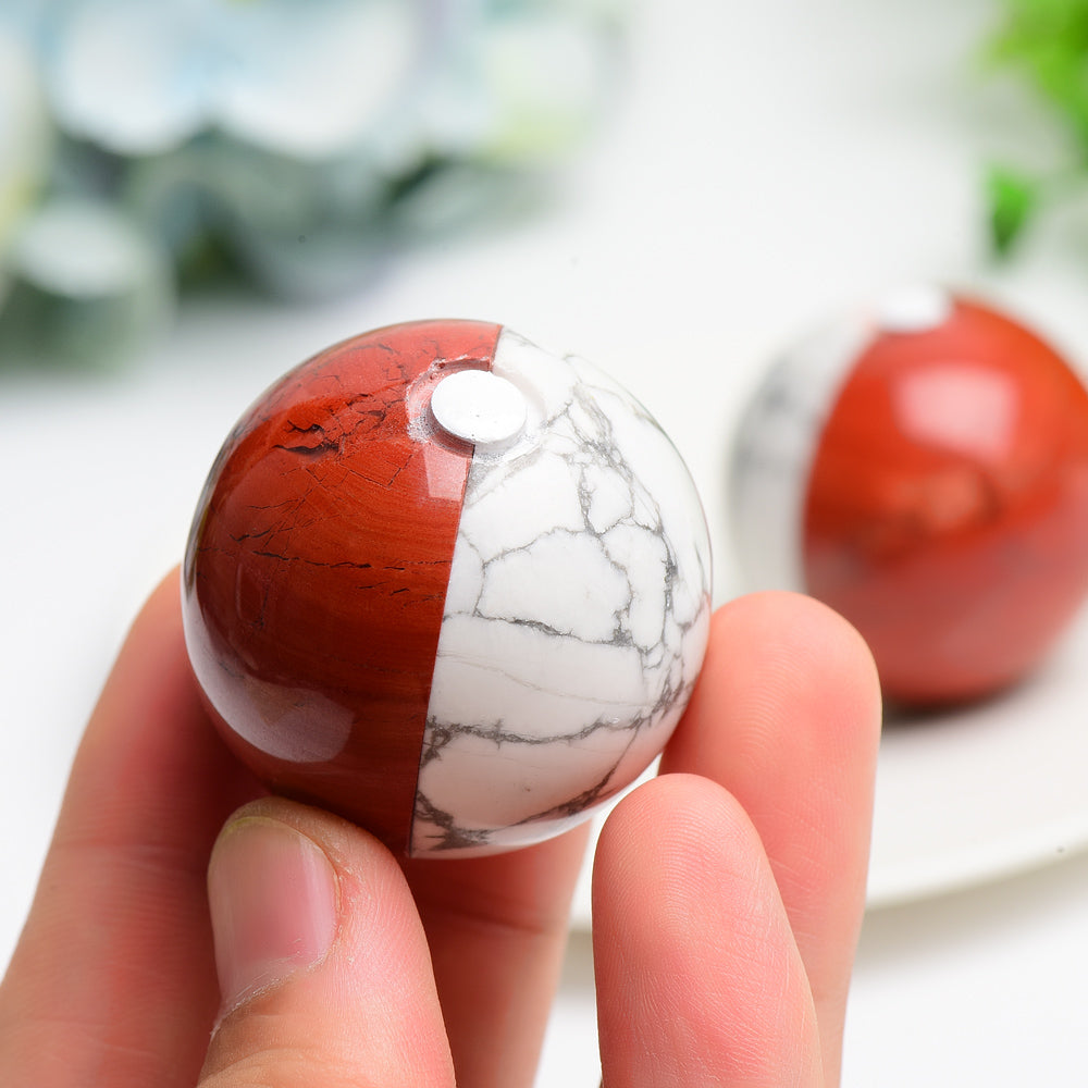 Red Jasper Howlite Crystal Sphere 20-40mm Healing Orb