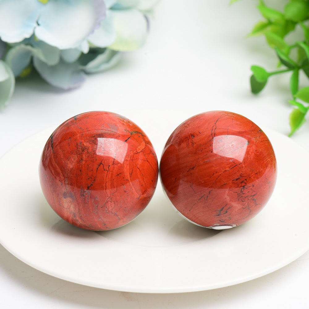 Red Jasper Howlite Crystal Sphere 20-40mm Healing Orb