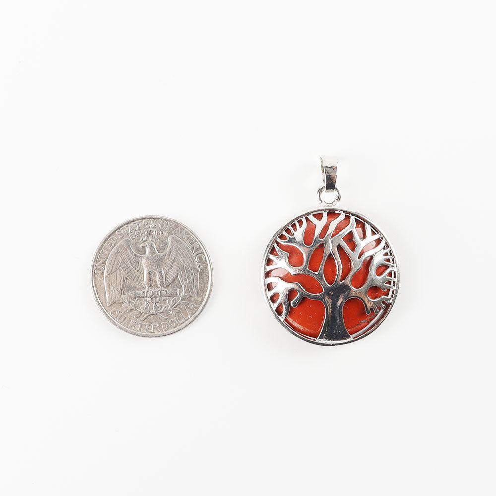 Red Jasper Tree of Life Pendant 1.07 inch Symbolism