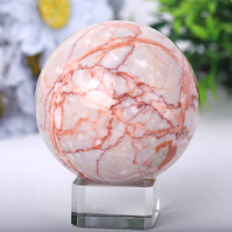 Red Line Polished Crystal Sphere 2.5-4.5 inches