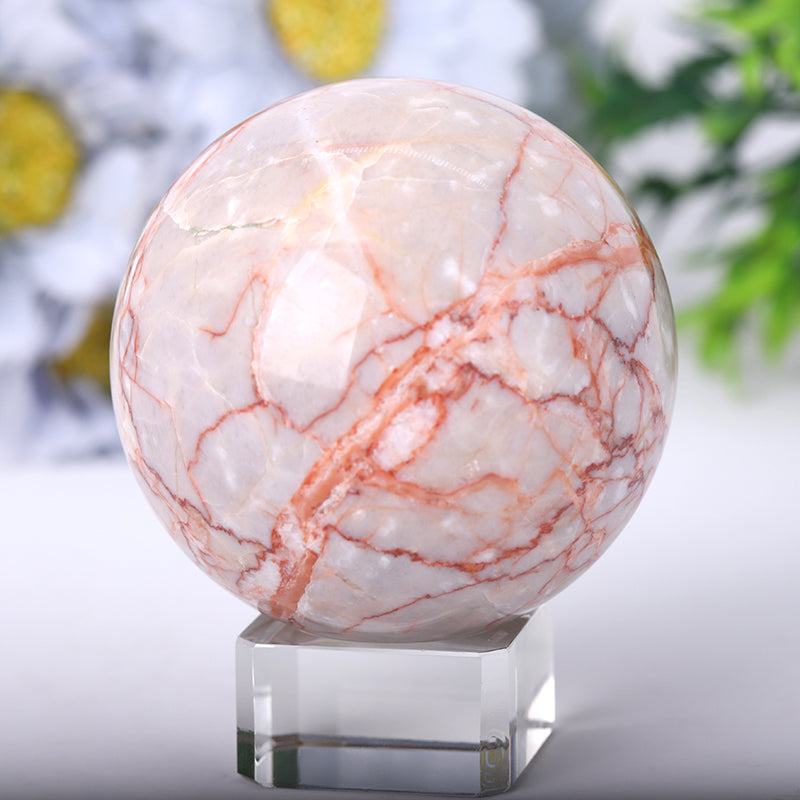 Red Line Polished Crystal Sphere 2.5-4.5 inches