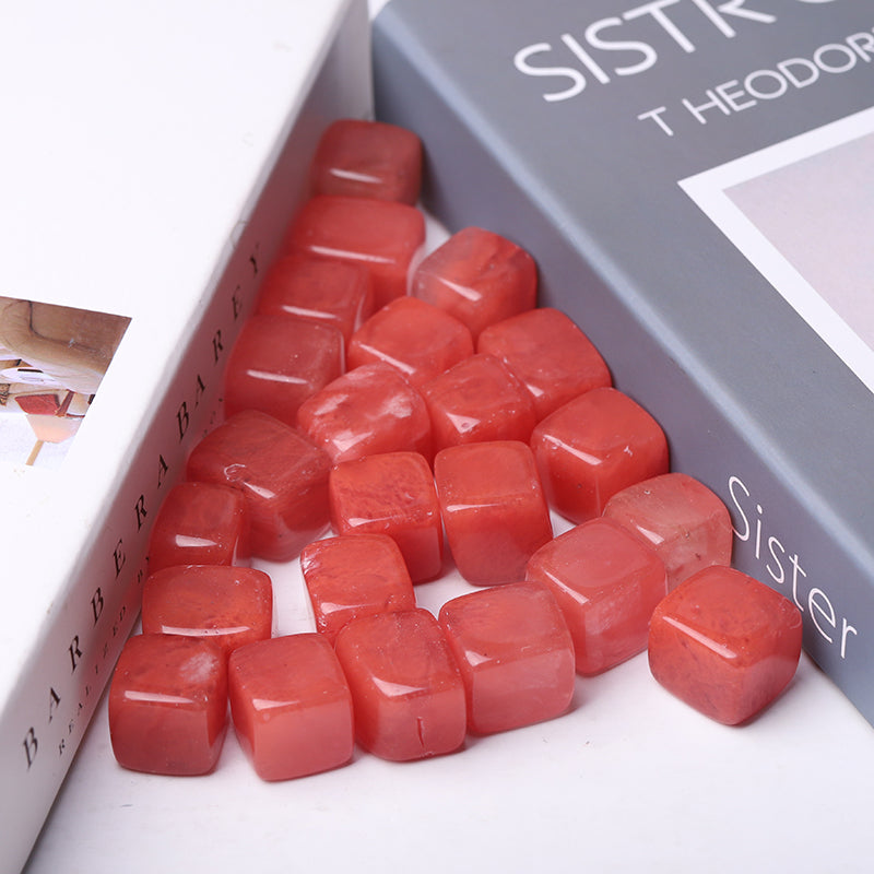 Red Melting Crystal Cubes 0.7-1 in Glossy Finish